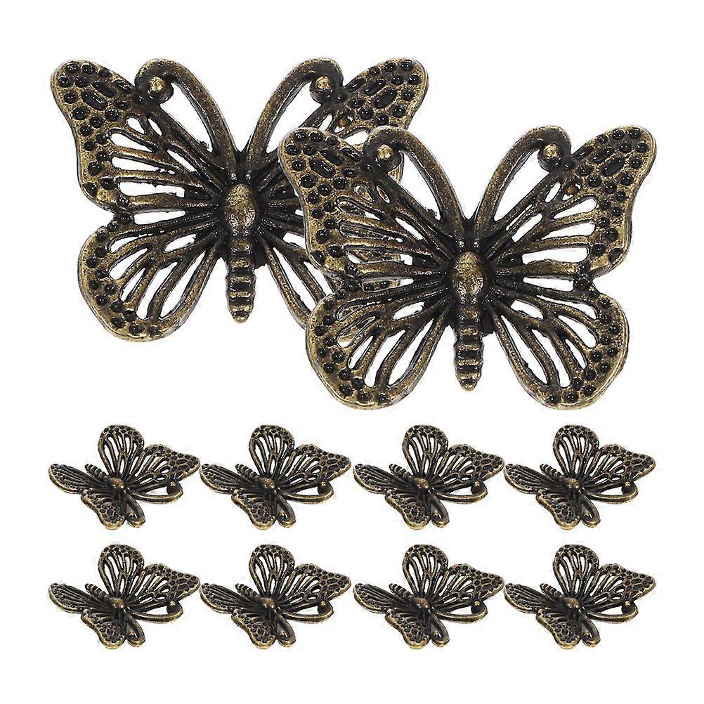 12 Pcs Butterfly Cabinet Knobs Vintage Brass Butterfly Shape Knobs Single Hole Pulls Handles Decorative Dresser Drawer Knobs For Drawer Cupboards Clos