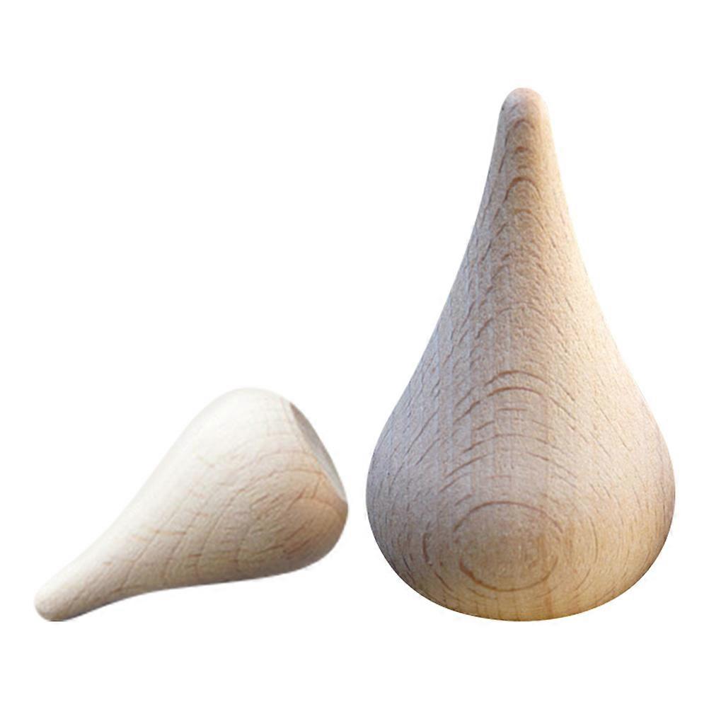 2pcs DIY Beech Water Drop Model Ornaments Unfinished Craft for Creative Painting and Decoration Enhancing Aesthetic Skills Safe Durable