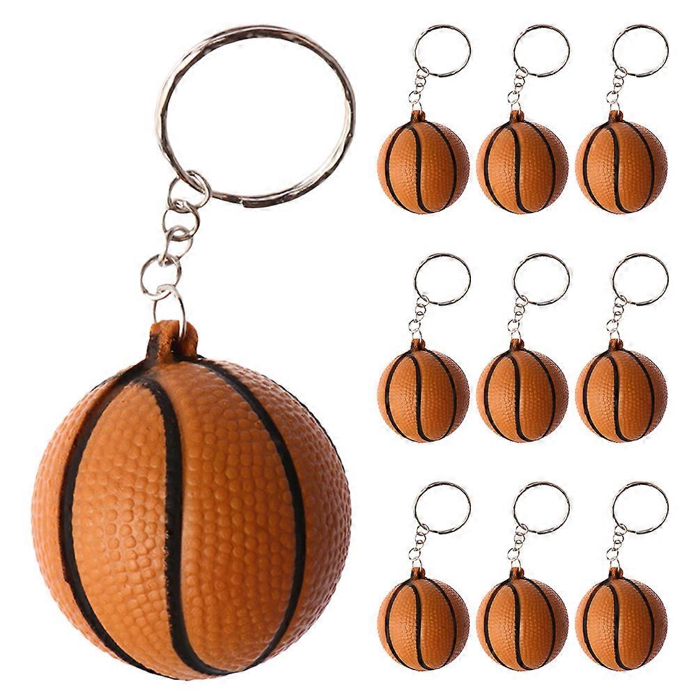 10pcs Mini Basketball Keychains for Boys – Realistic PU Sports Accessories, Lightweight & Durable, Bulk Party Favors for Sports Fans