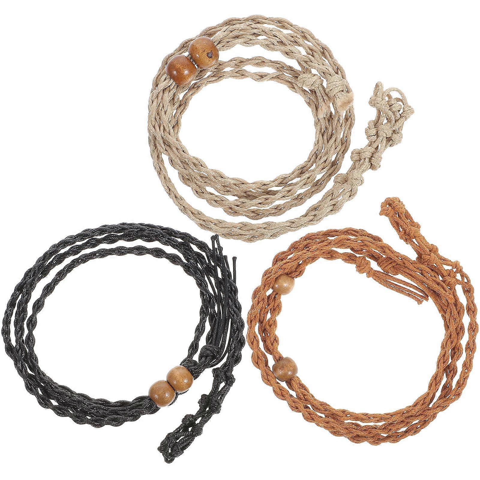 3Pcs Necklace Cord Empty Stone Holder Crystal Pendant Holder Woven Netted Cage