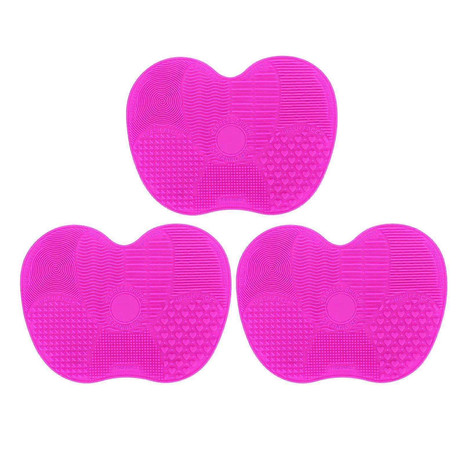 2025 Latest Model 3pcs Makeup Brushes Cleansing Mat Cute Shaped Soft Silicone ...