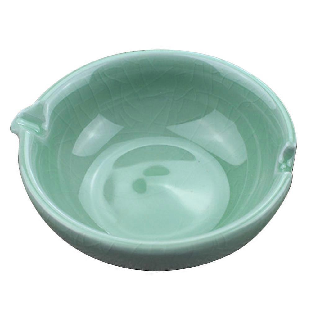 Lightweight Multi Functional Ceramic Ink Dish with Brush Holder for Calligraphy Practice – Portable and Smooth Surface Desktop Ink Plate for