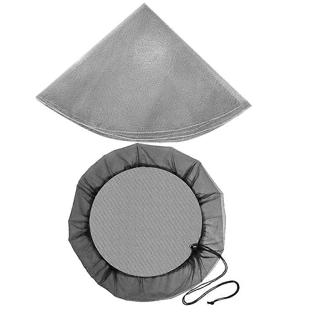 Rain Collection Buckets Mesh Cover Water Barrel Protective Covers Indoor Use Black 95.00X95.00X1.00CM 2Pcs