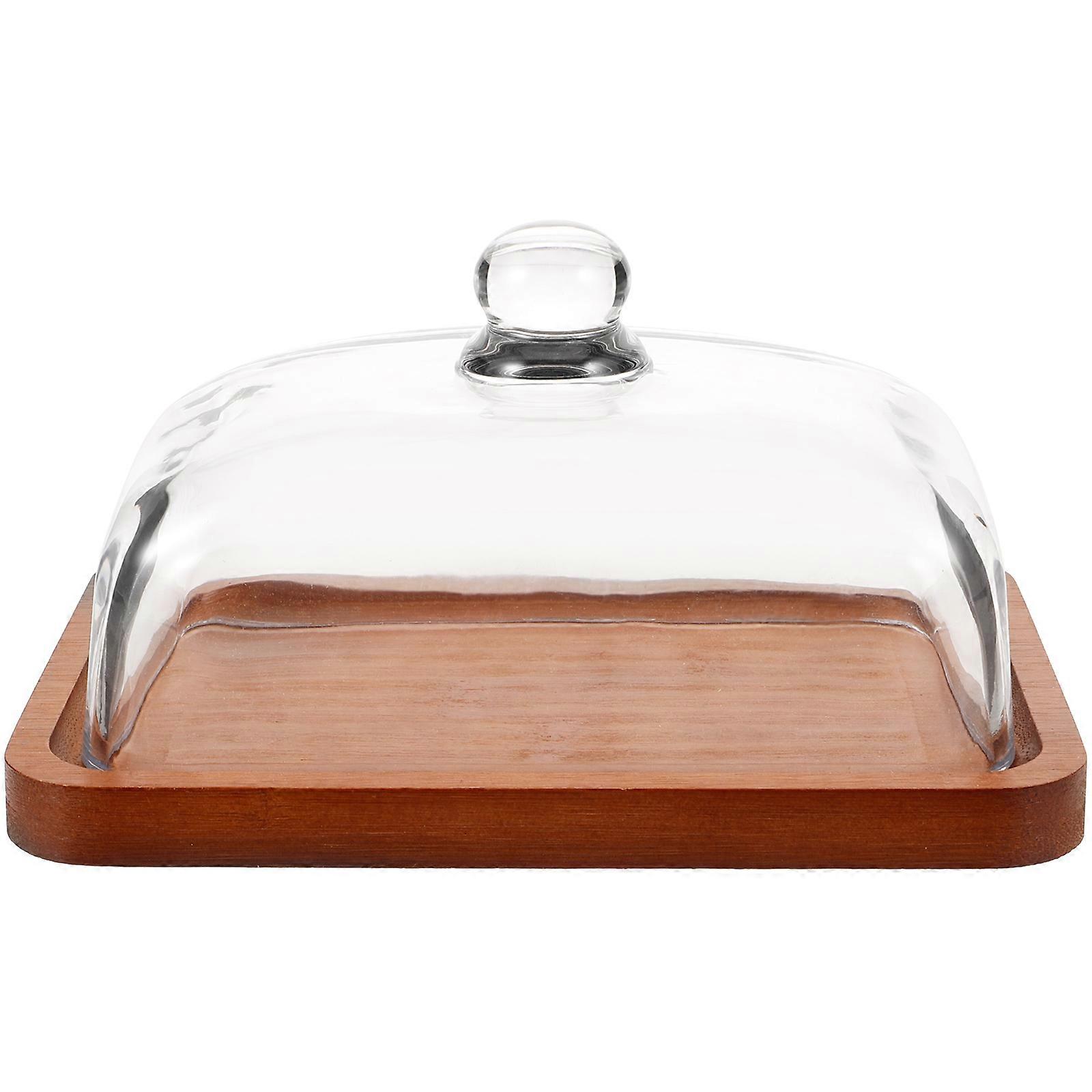 Dish with Lid Storage Plate Snack Serving Dessert Serving 7.2 5.0 3.7in 1Pcs