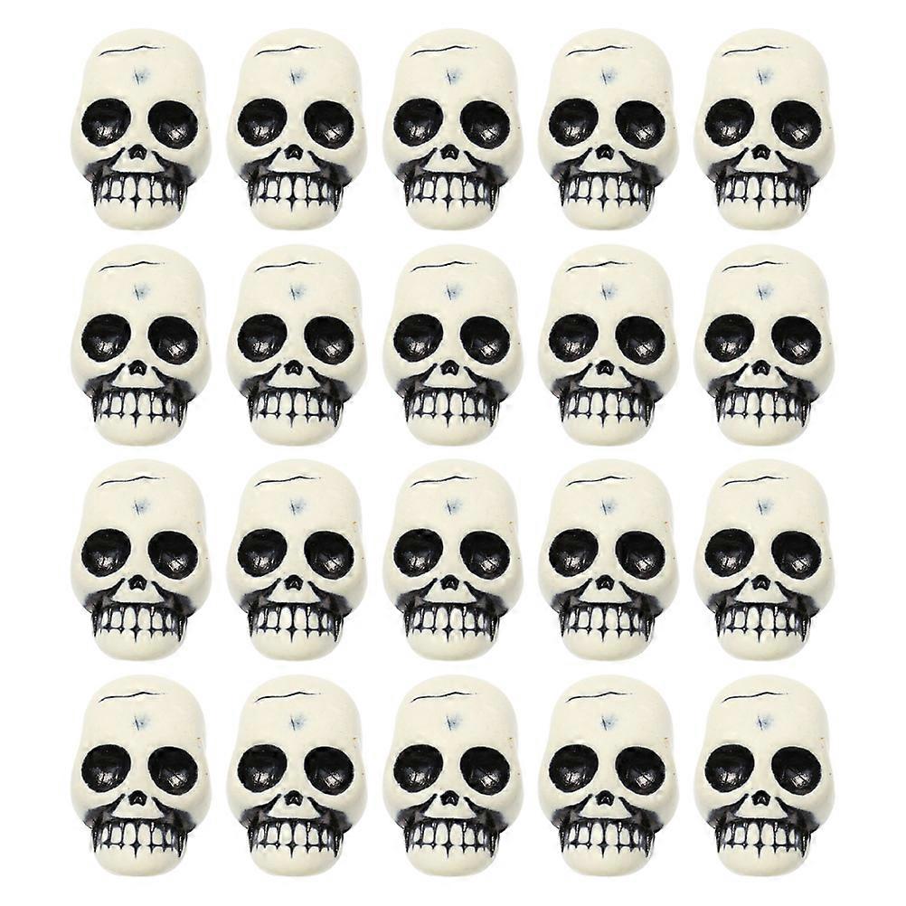Miniature Design Resin Skull Head Figurine Halloween Party Decoration 2.5X1.5CM Prank Props 50Pcs