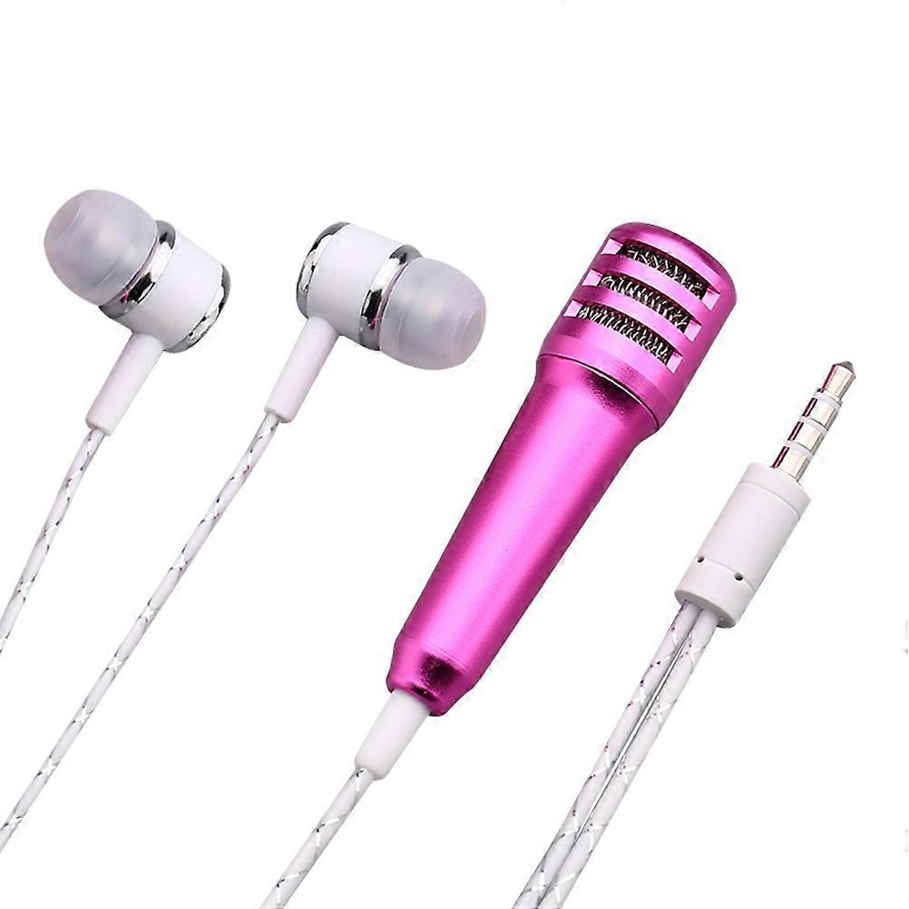 Plug In Microphone Mini Handheld For Ktv Party Home Use Rosy 6.00X2.00X2.00Cm 1Pcs