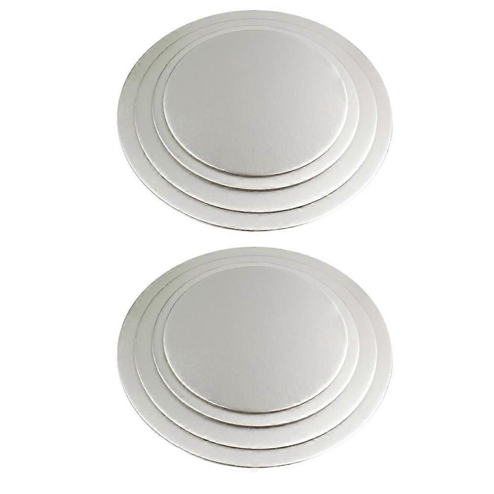 Round Cake Decorating Boards Serving and Transporting Cakes Silver 25cm for Home Cooks 8Pcs