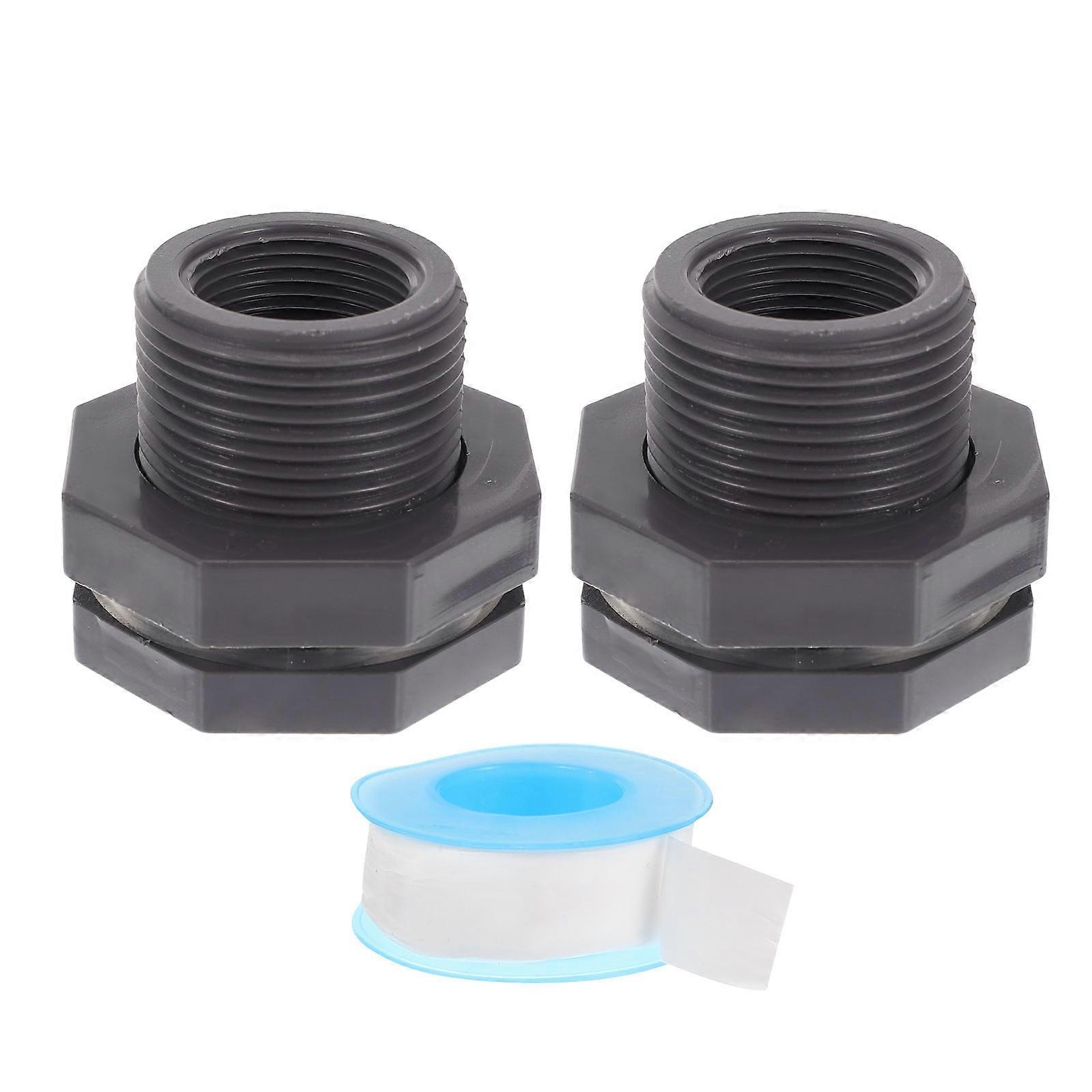 Raccord en PVC de connecteur fileté pour réservoirs d’eau à usage domestique gris 3 4 pouces résistance à l’usure 2 pièces