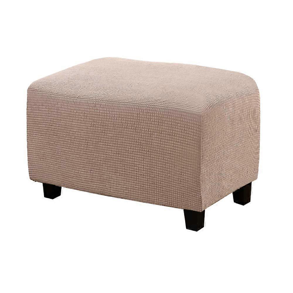 Rectangular Footstool Protector Cover, Large Caqui Square Pouf and Extendable Ottoman Cover, Rectangle Sofa Slipcover
