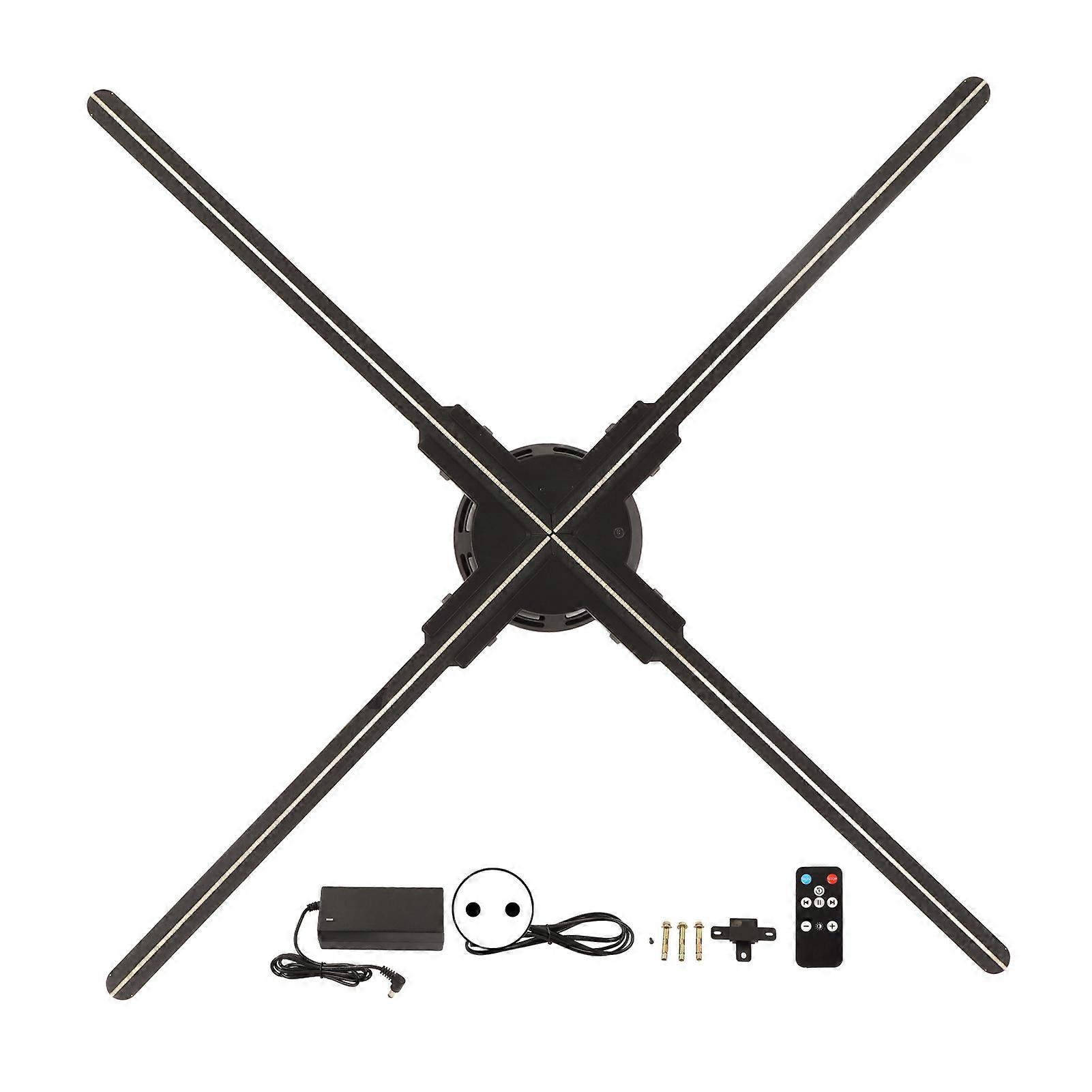 3D Holographic Advertising Machine 2000x720 720 LEDs 4 Leaves Plug and Play Adjustable WiFi 3D Hologram Fan 100‑240V EU Plug
