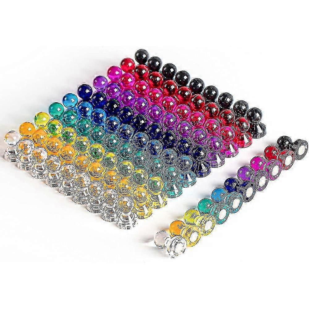 100 Pcs Push Pin Magnets, Fridge Magnets With 10 Assorted Colors, Multi-use Small Round Magnets For Fridge, Dry Erase Board, Whiteboard GCA--