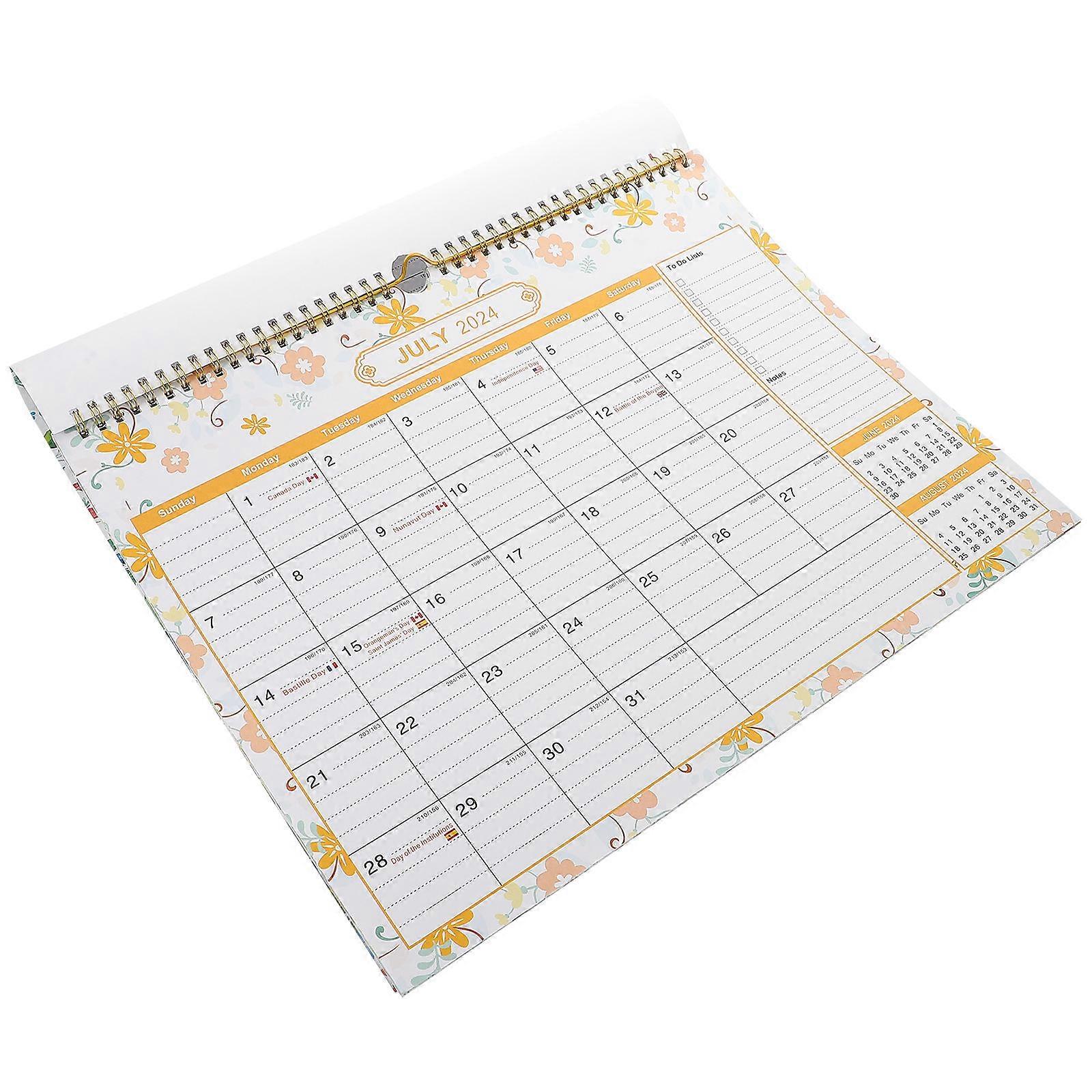 Desk Calendars Tearable Calendar Countdown Note-taking Scheduling Rectangular Multi 38X30CM Wall Calendar 1Set