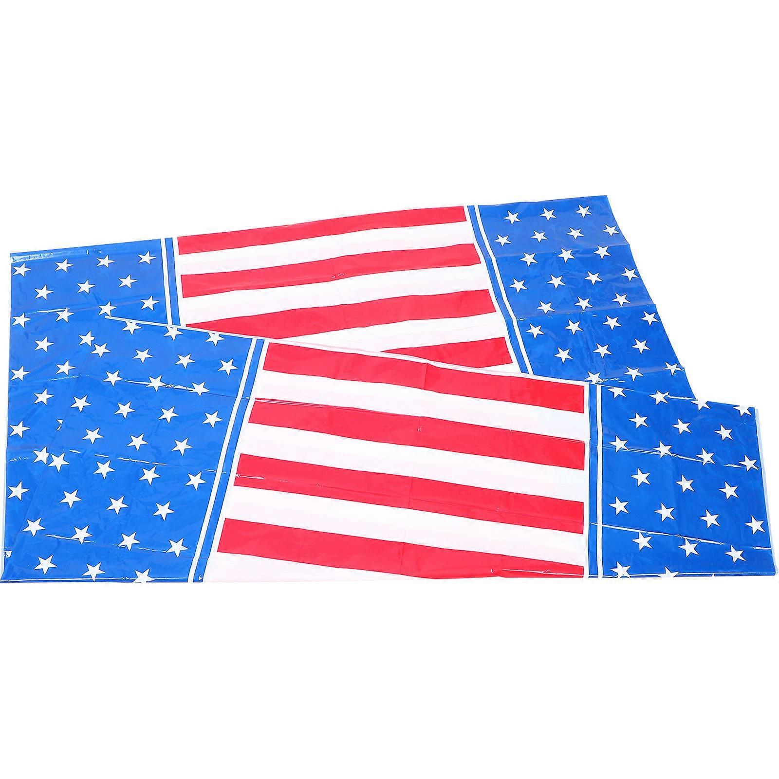Patriotic Independence Day Tablecloth Rectangular Waterproof Multi 274.00X137.00X0.10CM Decoration 1Pcs