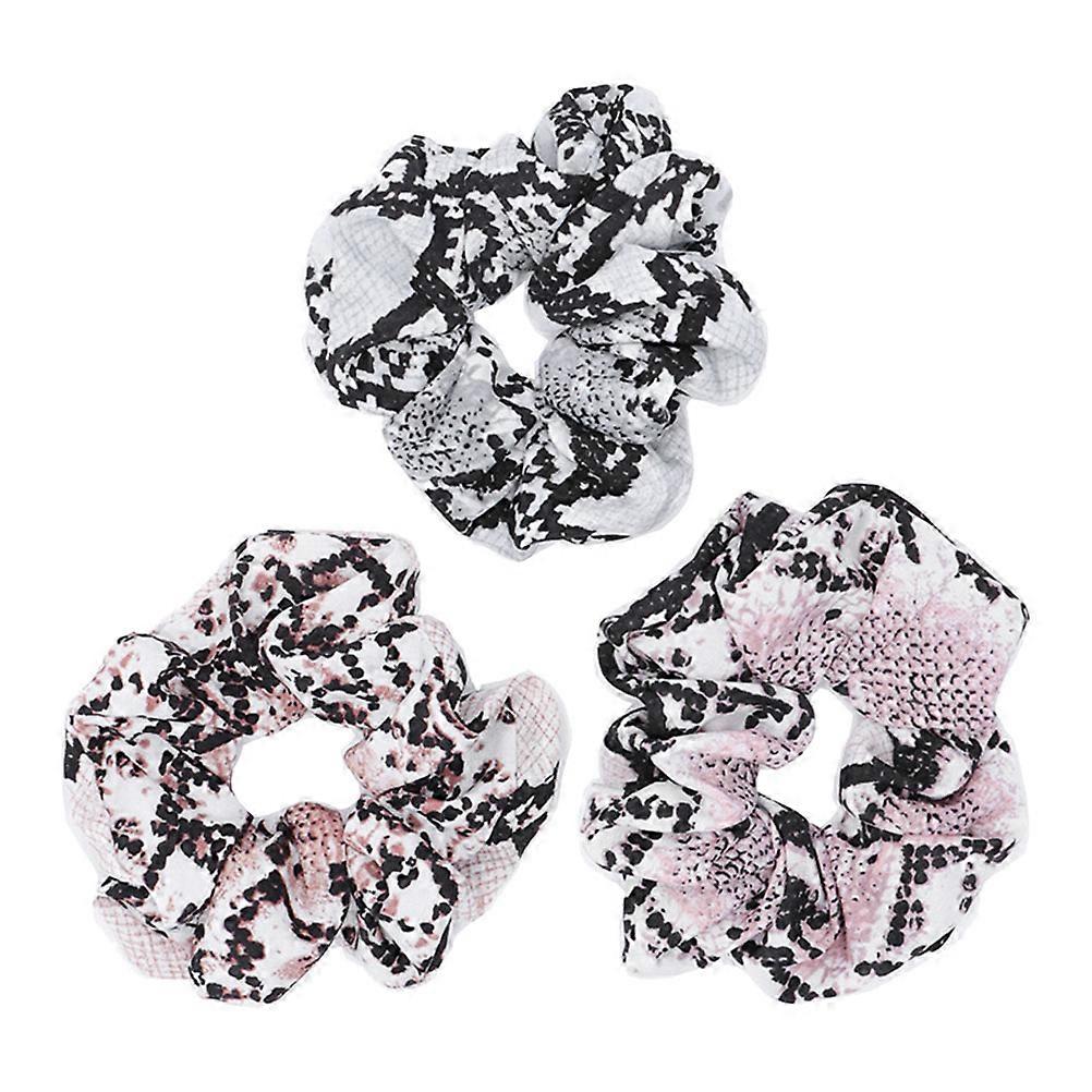 Elastic Hair Ties Hold Hair Everyday Wear Beige Cloth 3Pcs