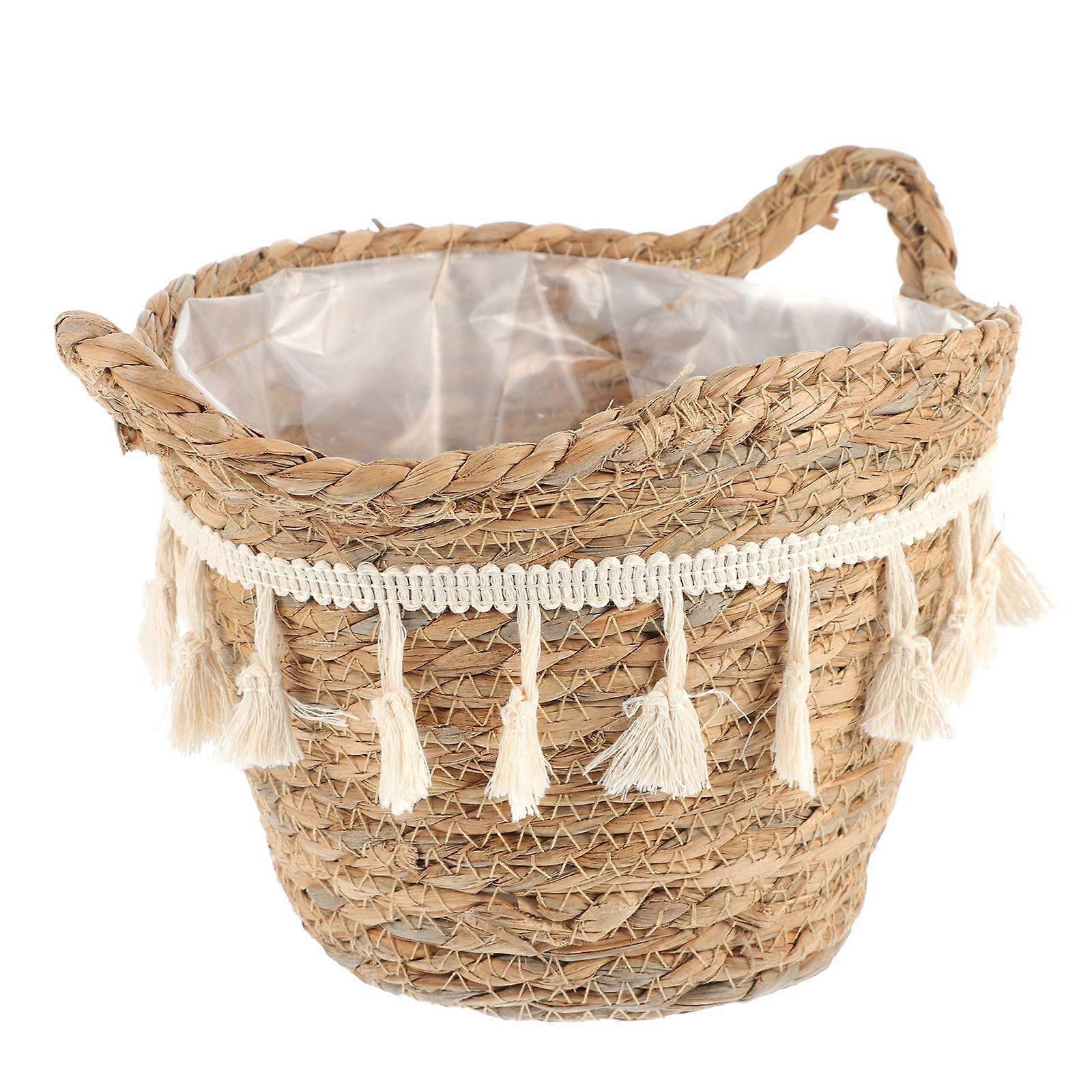 Straw Weaving Storage Basket Handwork Storage Box Household Storage Container