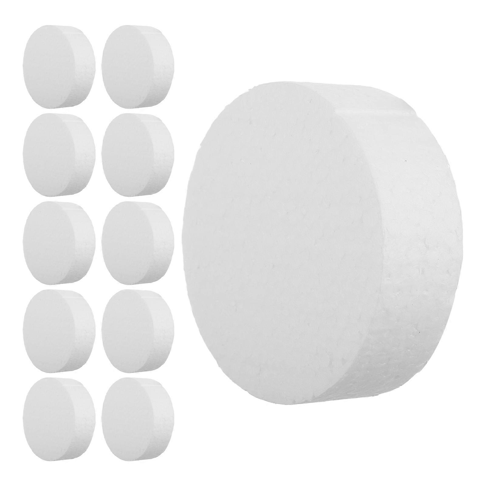 Diy Modeling Foam Cylinder For Accessories Birthday Parties Crafting 7.50X7.50X2.50CM White 36Pcs