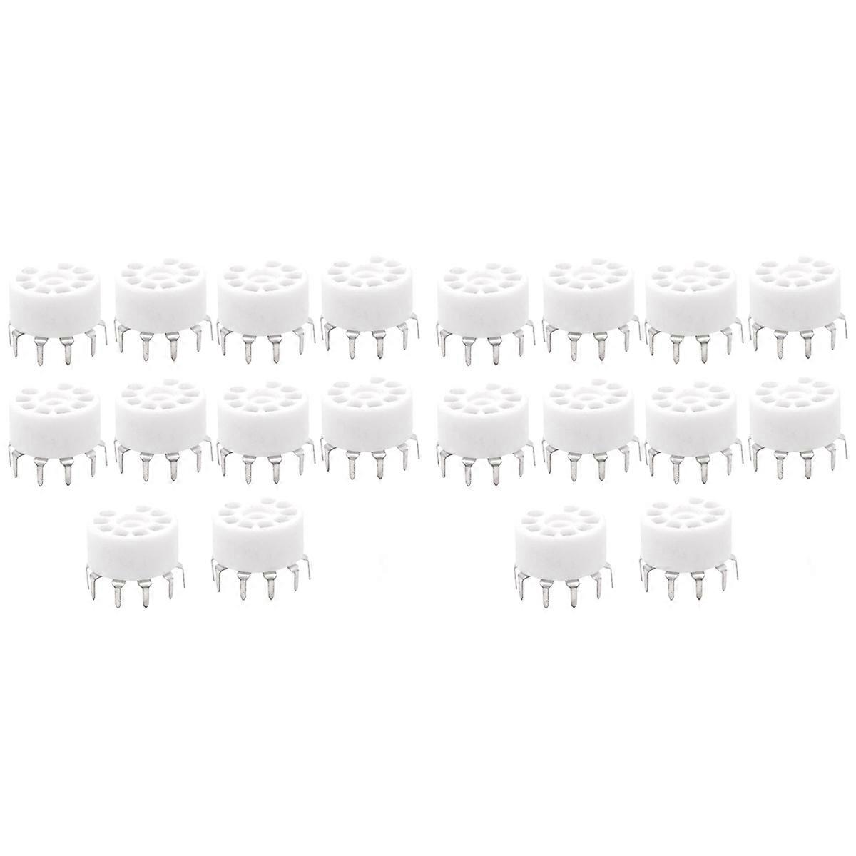10PCS Ceramic 9Pin B9A PCB MOUNT Tube Socket for 12AX7 12AT7 12AU7 6DJ8 ECC82 5670 6922 Hifi Audio V