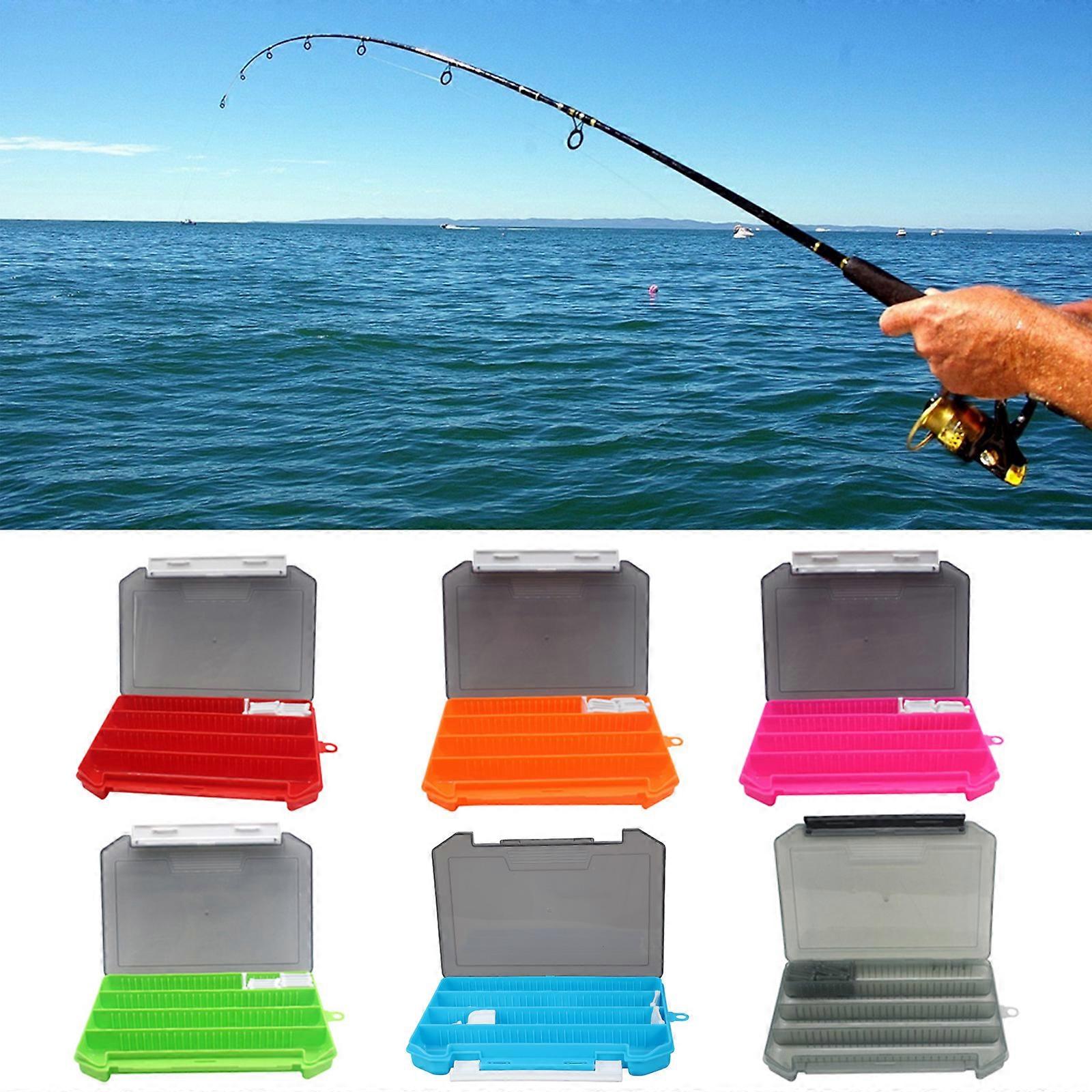 Plastic Clear Organizer Box Holder for Case Tackle Boxes Organizer with Removable Dividers Fishing Lures Hooks Accessori  Red