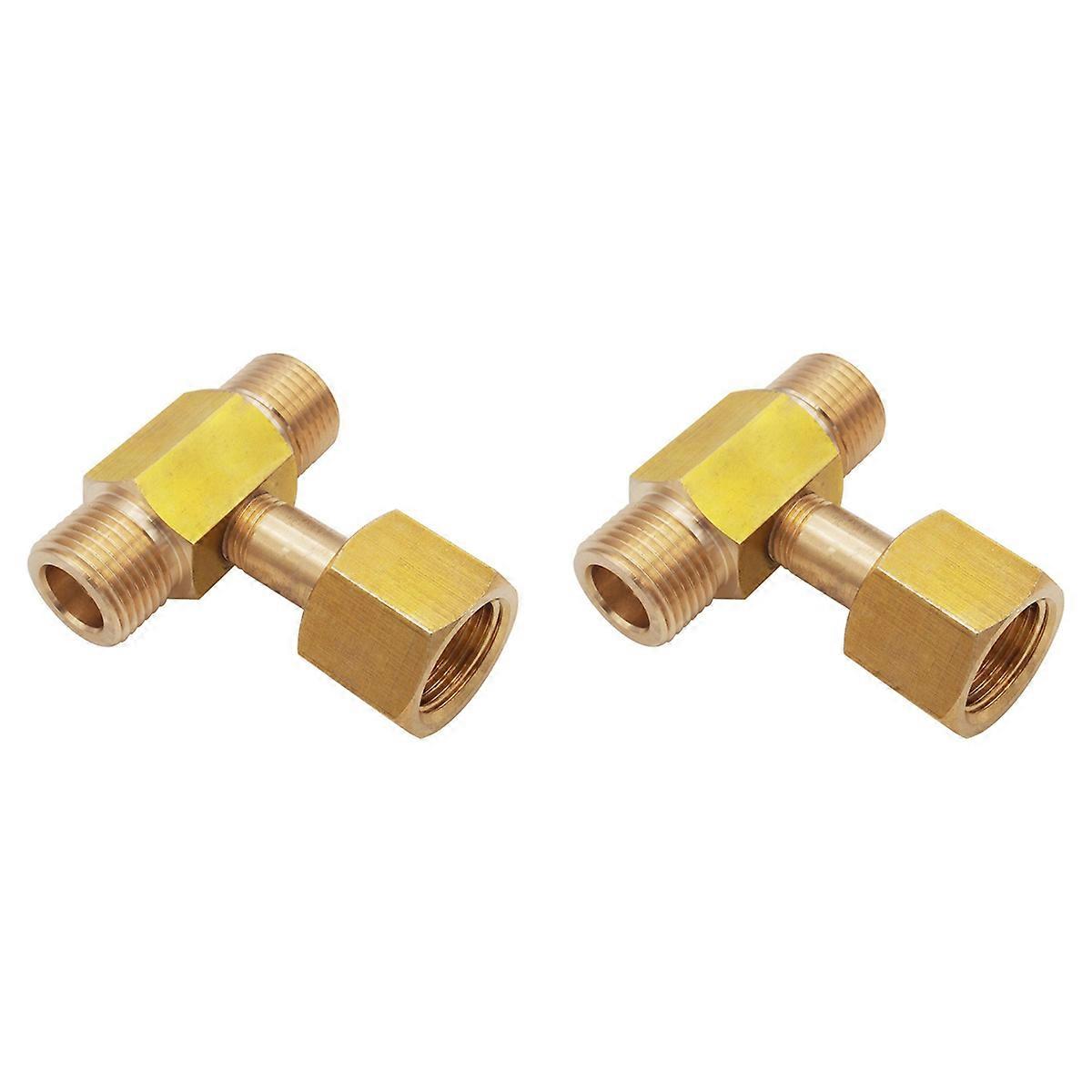 W21.8-14 CO2 Tank Bottle Brass Threaded Tee Fitting 3 Way Connector