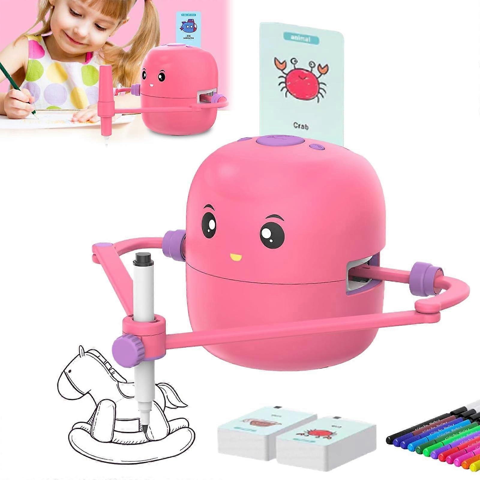 Interactive Educational Drawing Robot for Kids A2 with 100 Drawing Cards, 2 Markers, and Intelligent Features