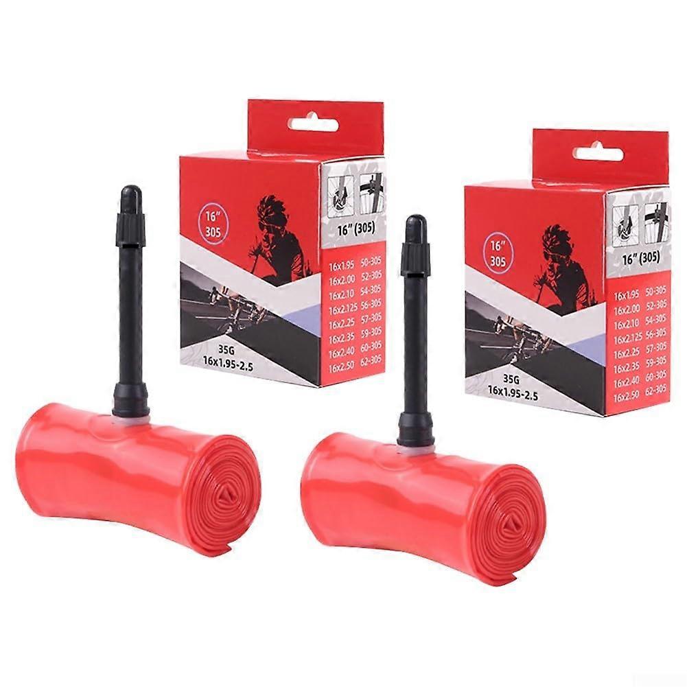 16' T Bike Inner Tube 2 Pack with Presta Valve Frame Adapter and Safe (305 1.952.5) 45mm