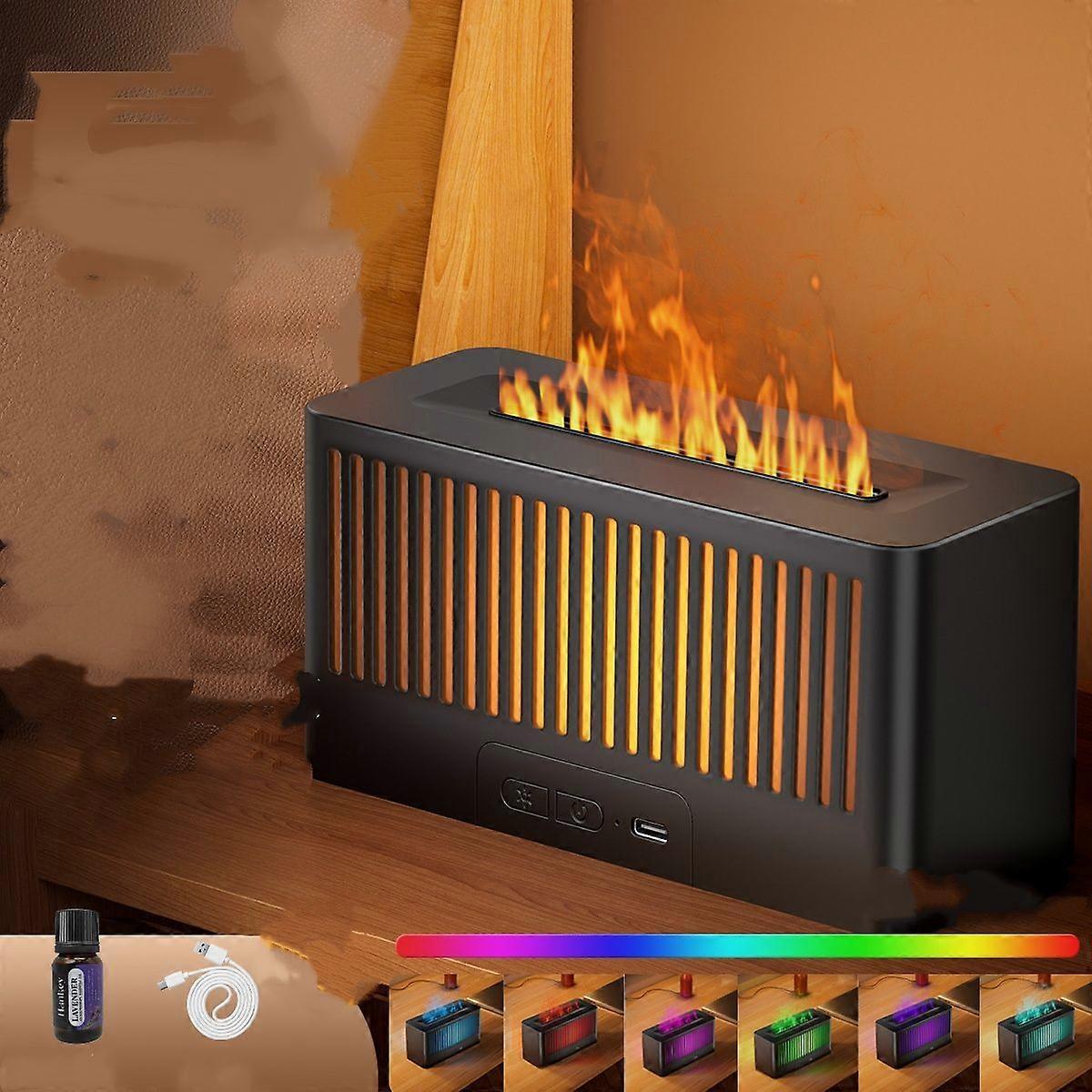 Seven-color simulated flame humidifier, desktop aroma diffuser, home humidifier