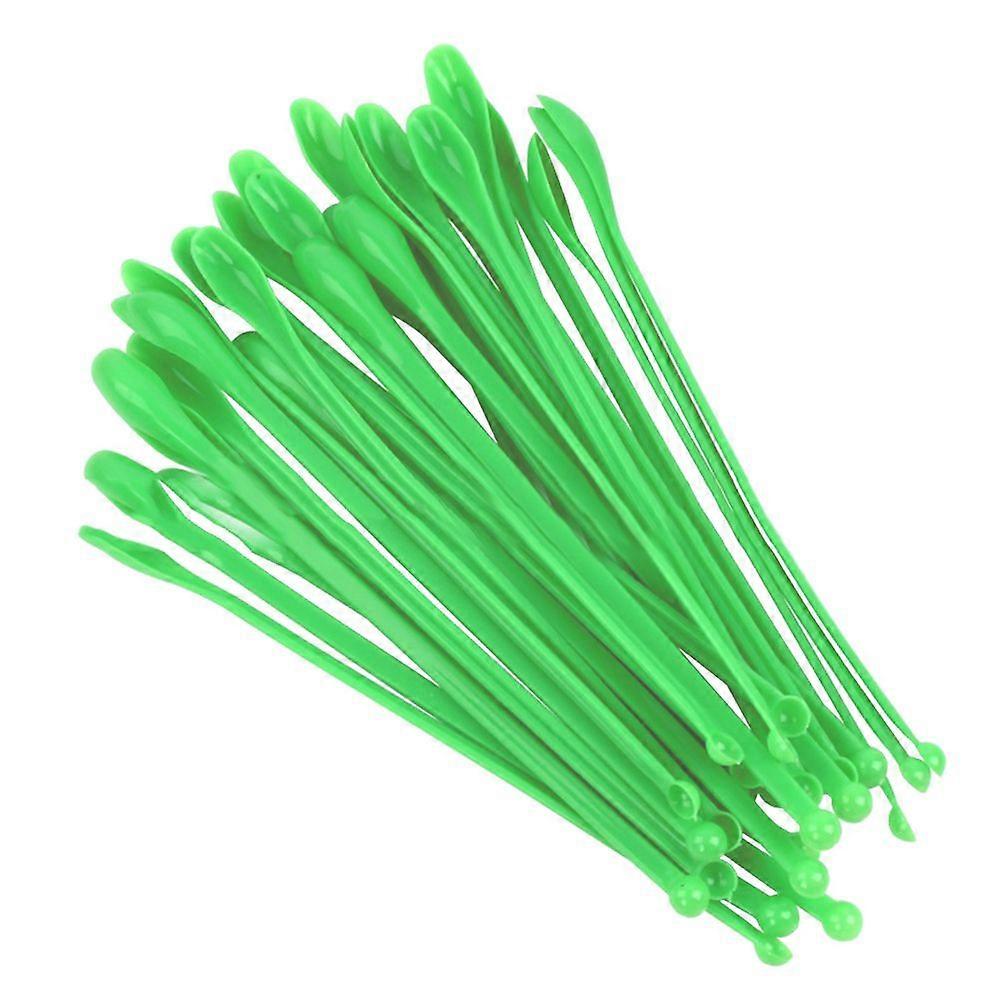 50 PCS Plastic Sampling Spoons Mixing Spatulas Laboratory Scoops Green
