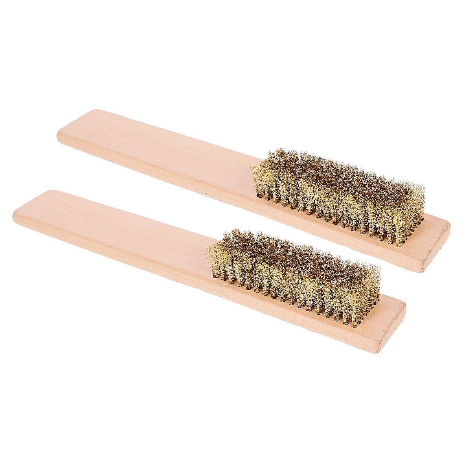Brush Snowboard Wax Removal Tool for Wooden Handle 23.00X3.40X1.00CM Small Cleaning Brushes 2Pcs