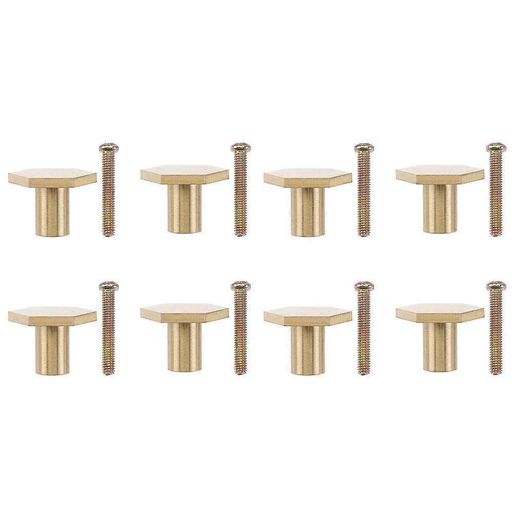Dresser Knobs Hexagon Drawer Knob Golden Decorative Hardware for Closet 8Pcs