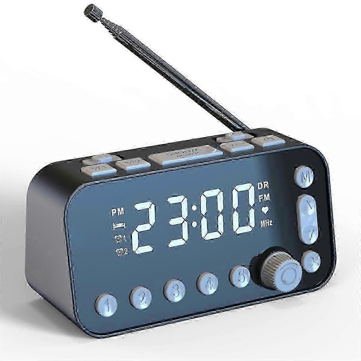 Bedside Digital Alarm Dual Alarm Clock Setting Table Timing Equipment LED Clock with Dual USB /FM Radio Home Decor