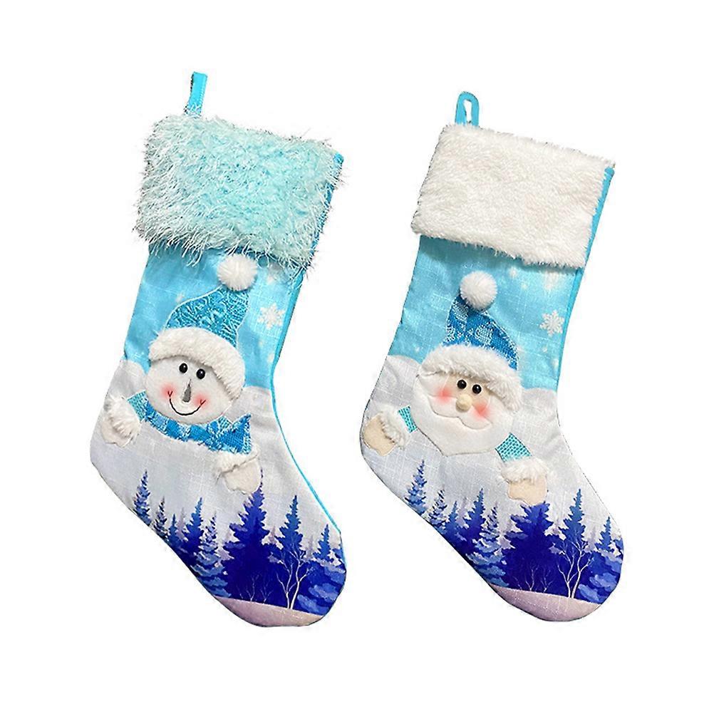 Holiday Stockings Christmas Socks Decorative Pendants Cloth Practical 2Pcs