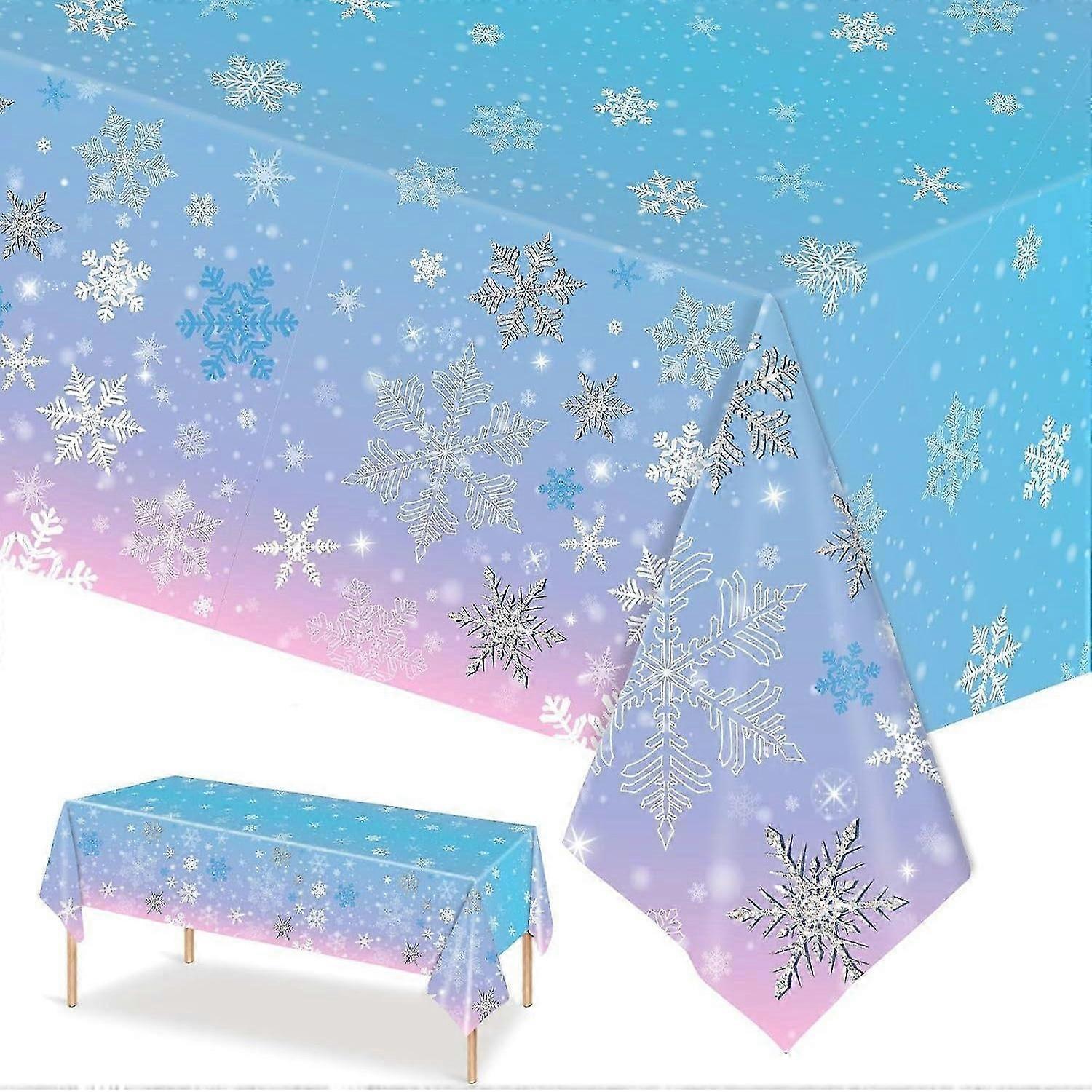 Christmas Snowflake Tablecloth, Frozen Birthday Party Decorations, Winter Snowflake Frozen Table Cloths for Winter Wonderland Decorations