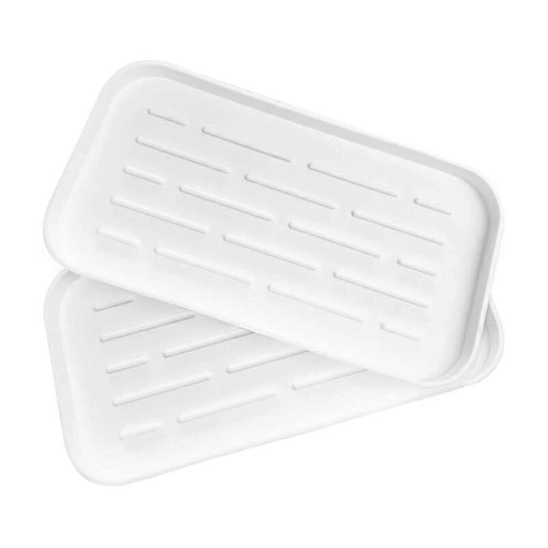 2PCS Silicone Sink Organizer Trays, Eco-Friendly Sponge Holders for Kitchen, Bathroom or Countertop Storage