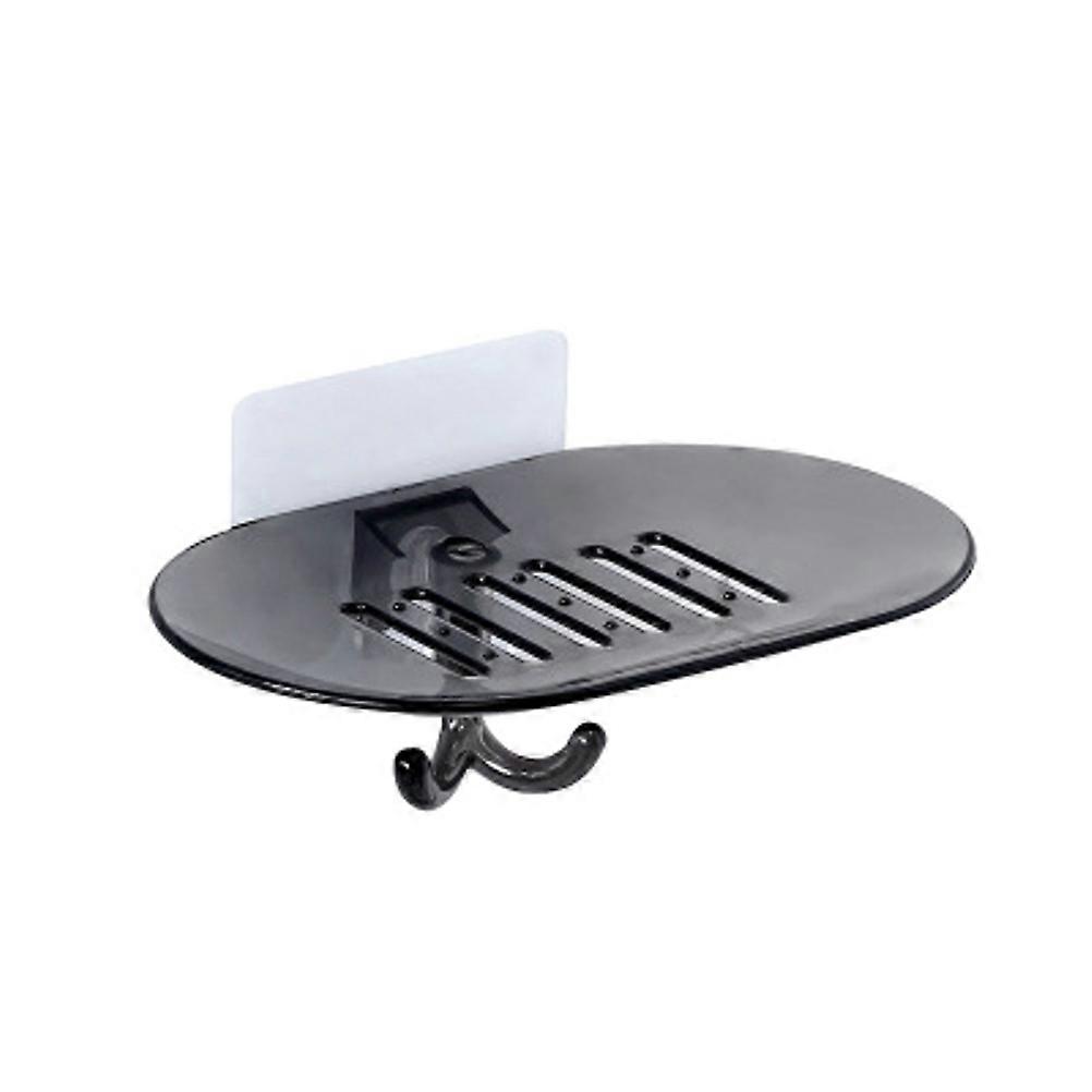 Soap Stand With Drainage Wall Mount Soap Box Punch Free Drain Grey For Bathroom 14x9x4.2cm Storage 1Pcs