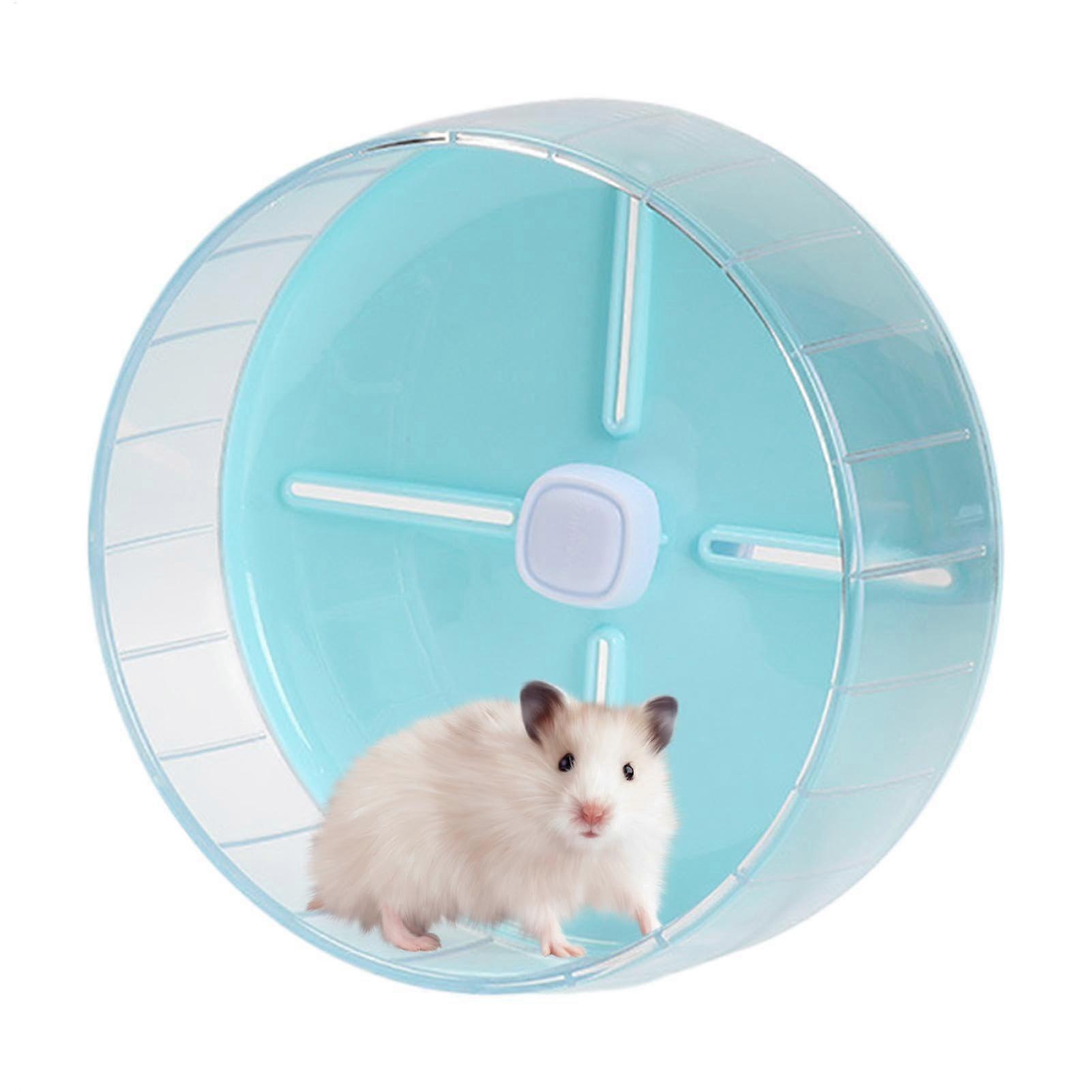 Quiet Hamster Wheel, Silent Spinner Exercise, 24 x 9.5 cm, Sturdy Smooth Wheel, NonSlip NoiseReducing Design (Multicolor) Blue