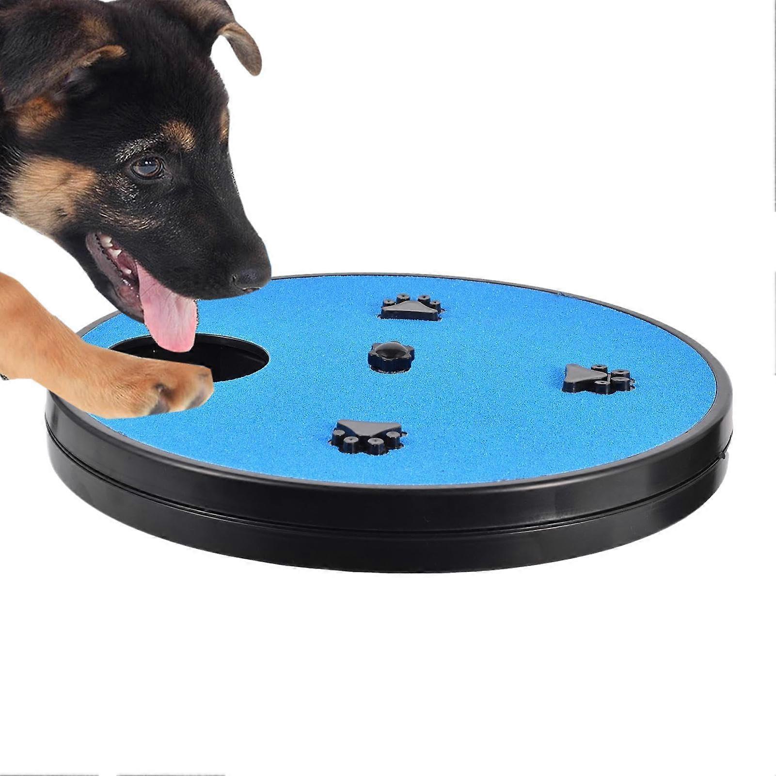 Dog scratching pad Nonslip dog nail file round slow feeder toy, interactive puzzle toy for indoor dogs Blue