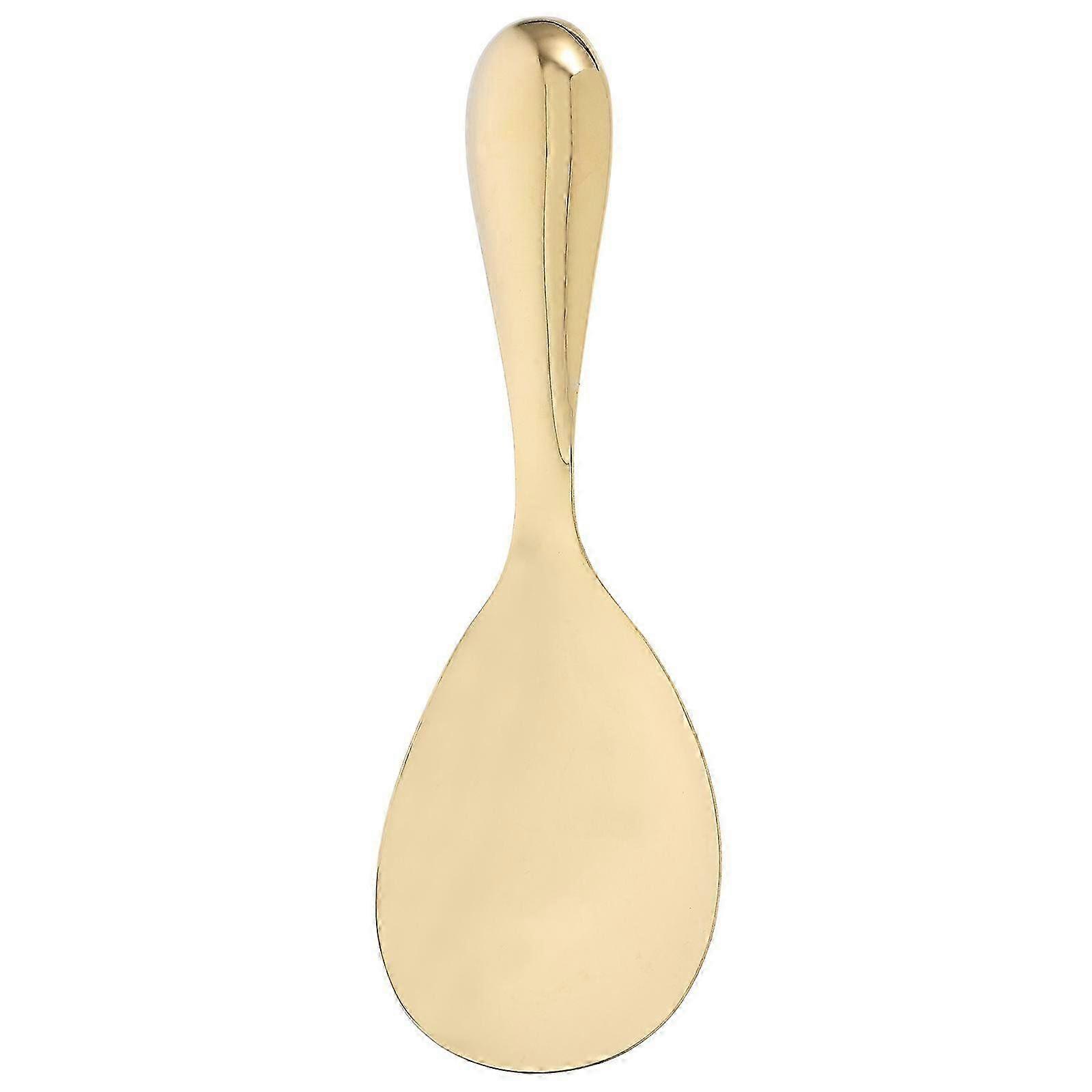 guld serveringsske rustfrit stål ris servering til måltidsforberedelse højglans spejl finish ergonomisk håndtag 1stk