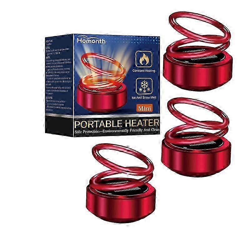 2025 3Pcs Portable Kinetic Mini Heater,Auto Rotating Mini Solar Kinetic Heater Double Ring