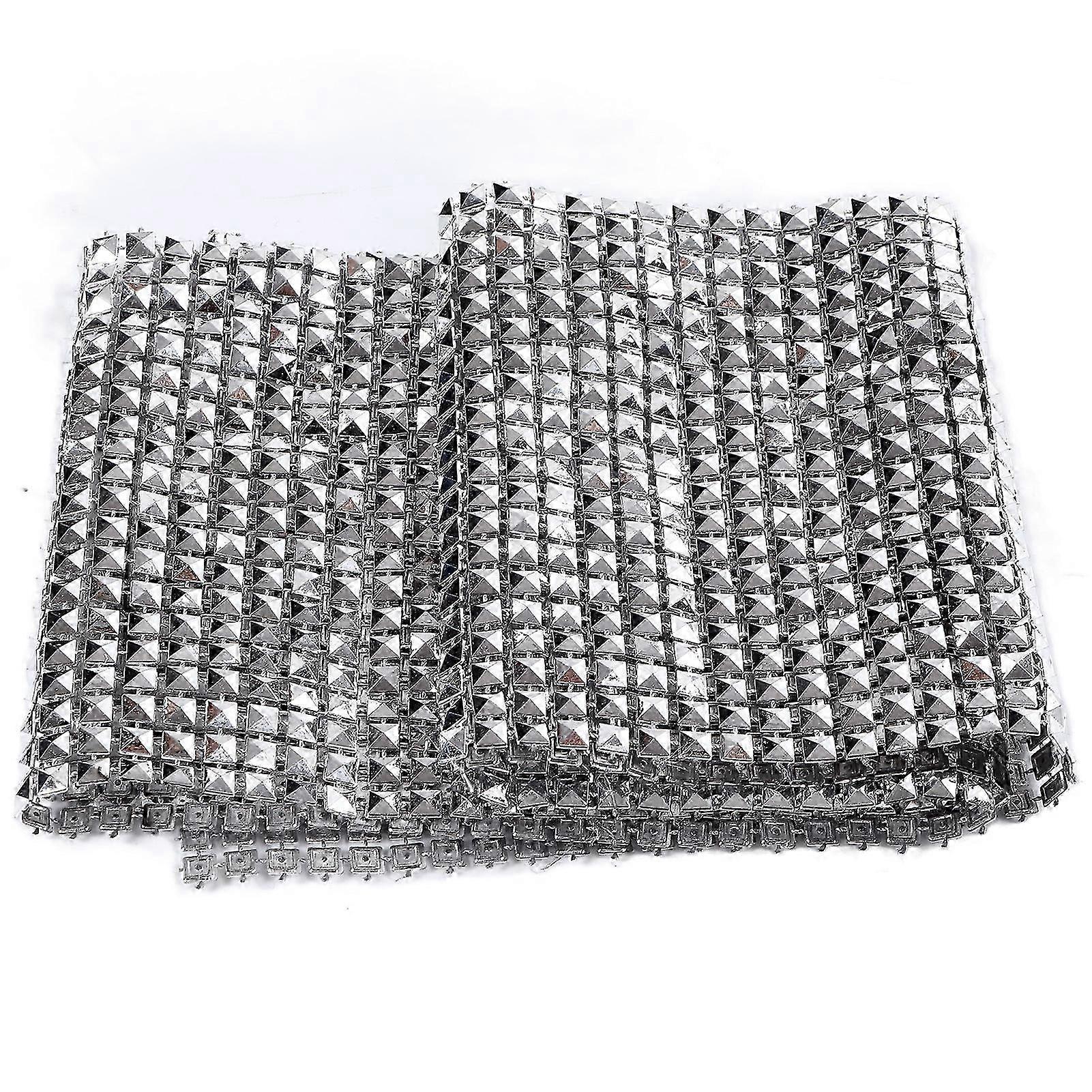 5Pcs Rhinestone Ribbons Tetragonum Scalable 1 Yard Durable Safe Use Three Dimensional Crafts Rhinestone Ribbons