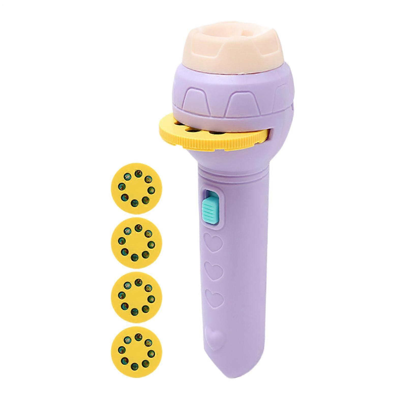 Projector Torch for Kids, Projector Torch for Babies, Cartoon Projection Lamp Portable Projection Toy for Outdoor, Party, Action in Purple