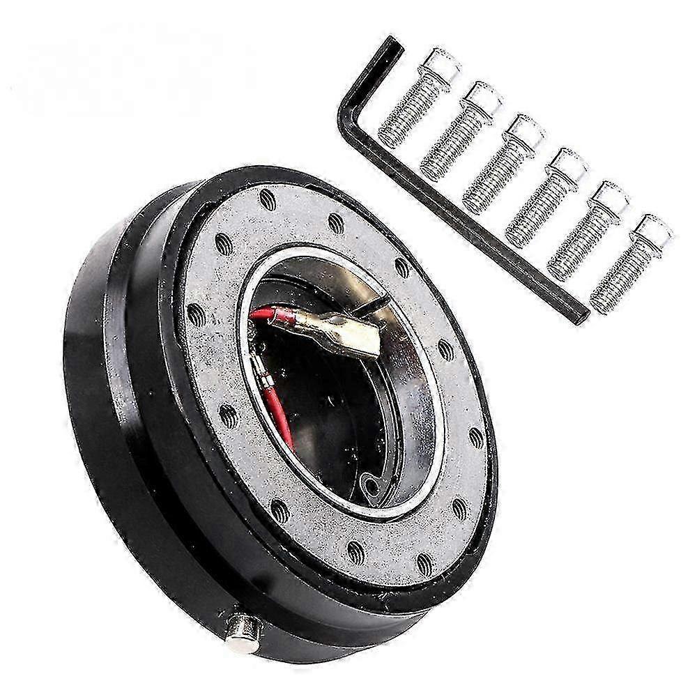 Universal Quick Release Steering Wheel Kit για αγωνιστικά αυτοκίνητα - Μαύρο μονοκόμματο σχέδιο με συμβατότητα Booster
