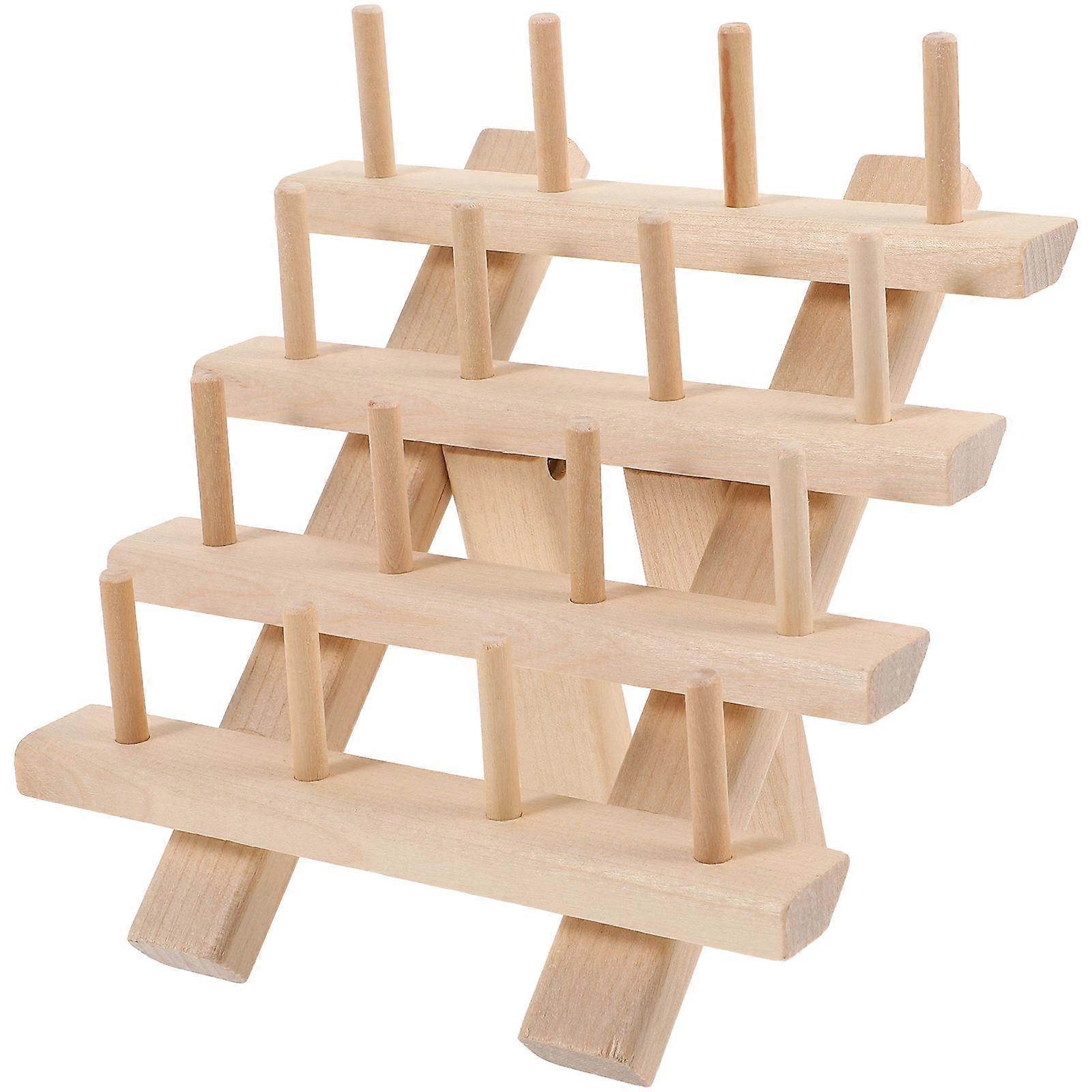 Sewing Thread Organizer Embroidery Thread Container Yarn Placement Rack Light Brown 1Pack