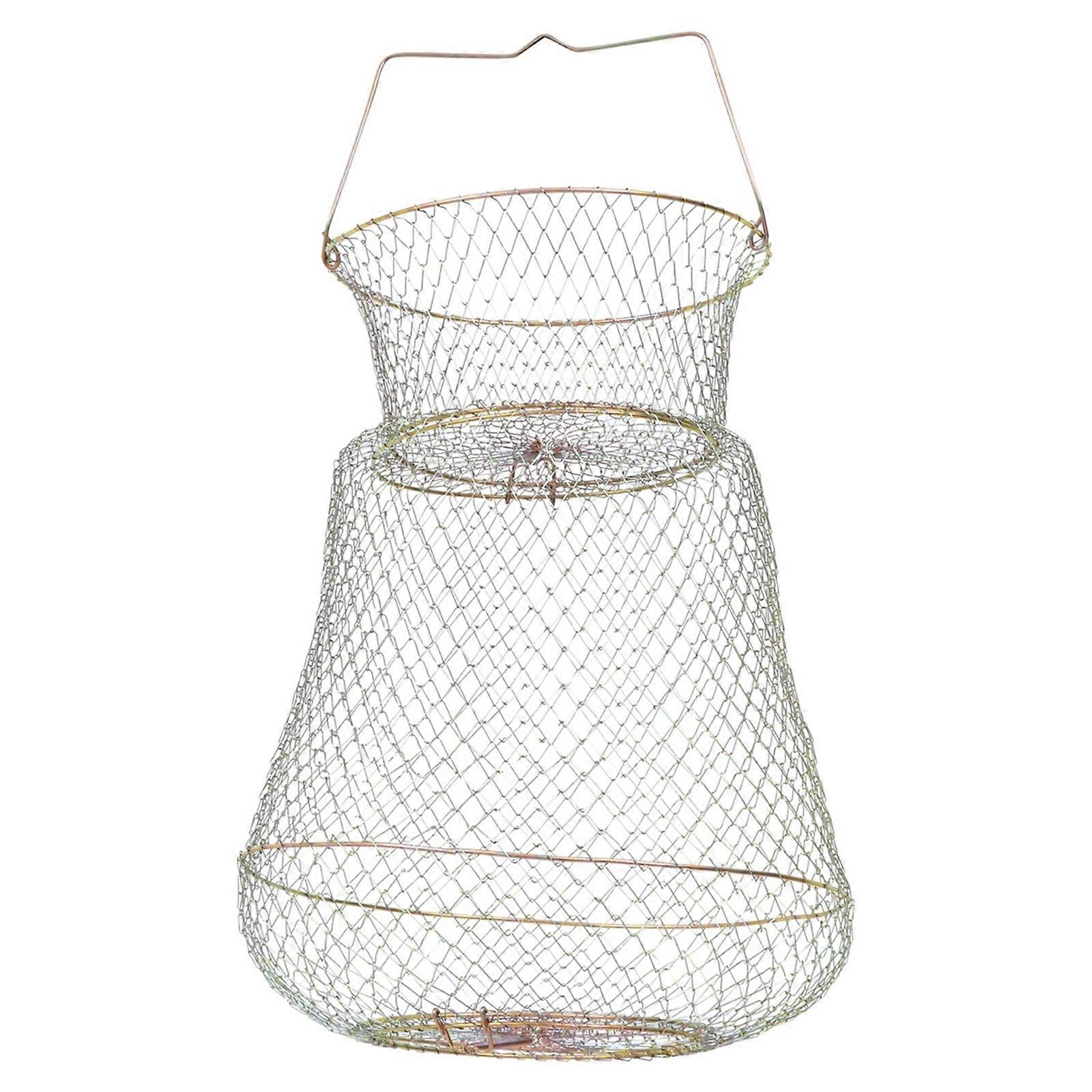Fishing Accessory Large Capacity Fish Cage Net Fishermen 46X30X30CM 1Pack