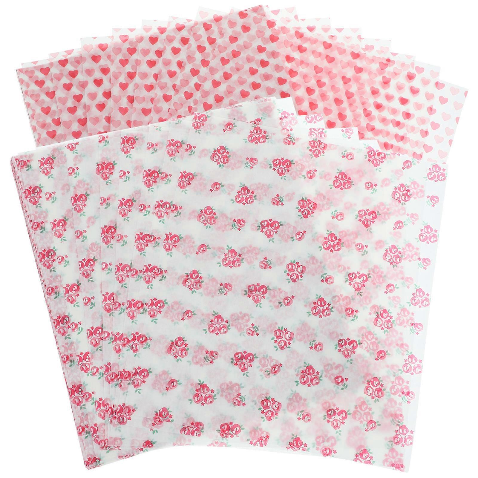 Grease-Resistant Baking Paper Oil-Proof Non-Stick Food Packaging Assorted Color 9.82x8.45x0.04in Simple Design Weddings 100 Sheets