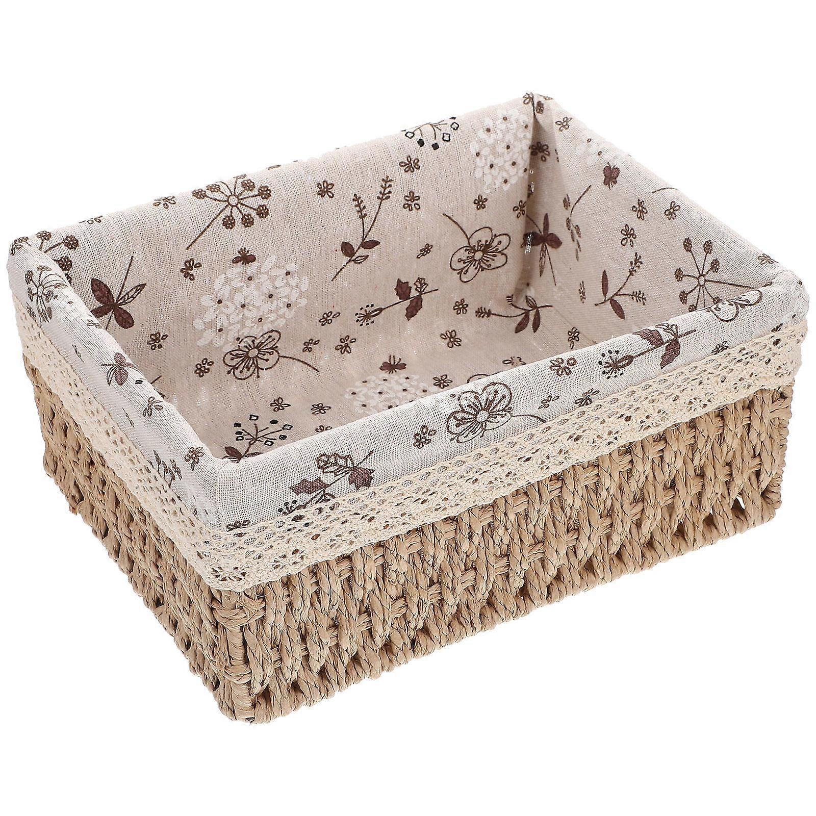 Kids Toy Basket Small Wicker Storage Basket Home Storage Container Beige 10.22X7.86X4.72inch Open Shape 1Set