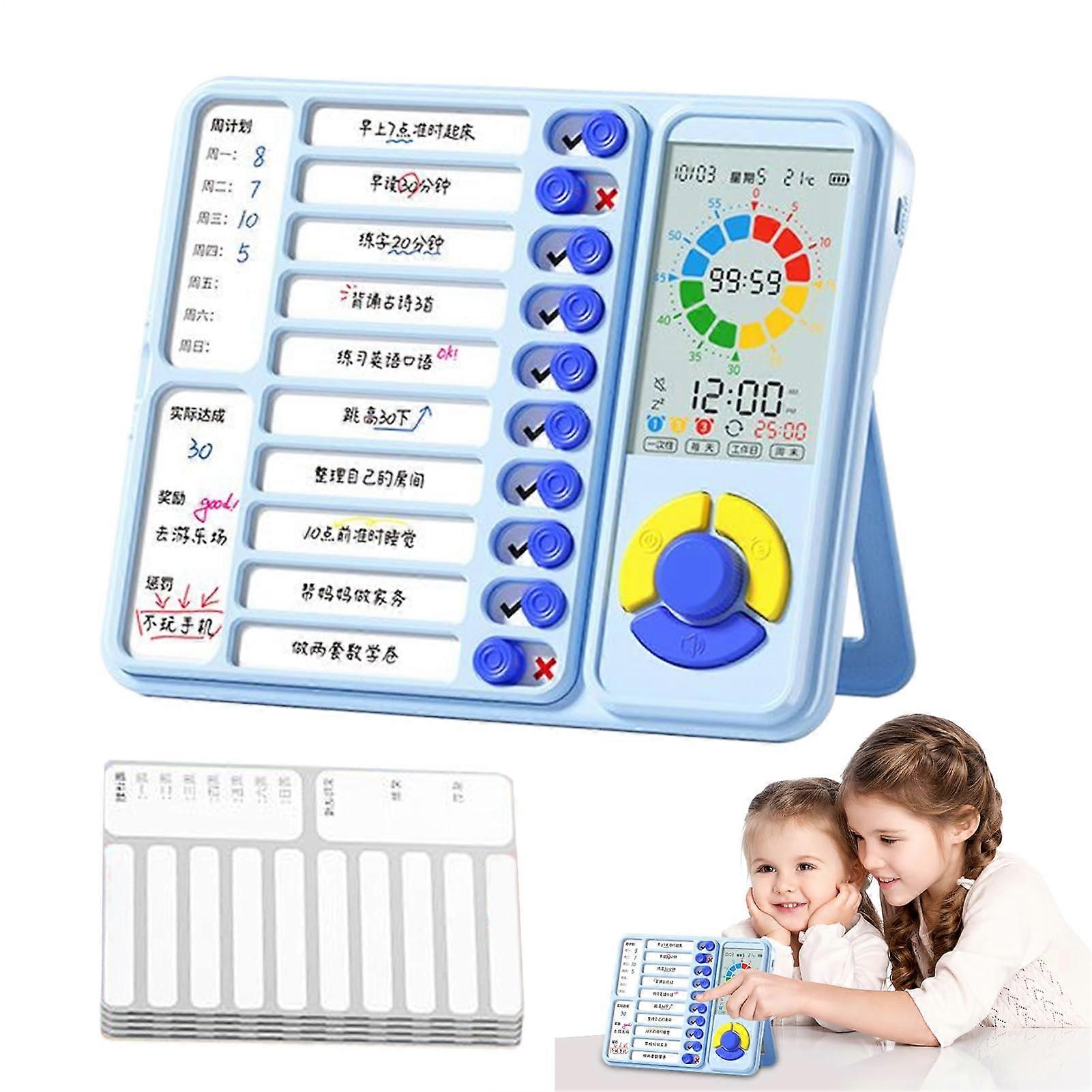 Study Timer, Daily Planner for Kids, Efficient Learning Clock with Alarm for Homeschooling Preschool Kindergarten Concentration Aid for Tasks.