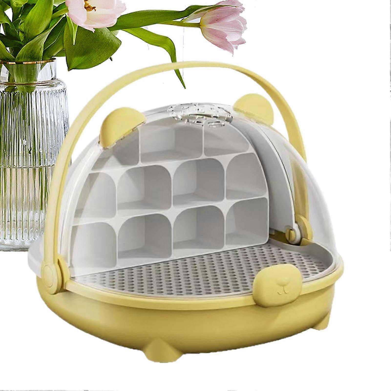 Reptile Feeding Box, Portable Transparent Transport Container with Handle