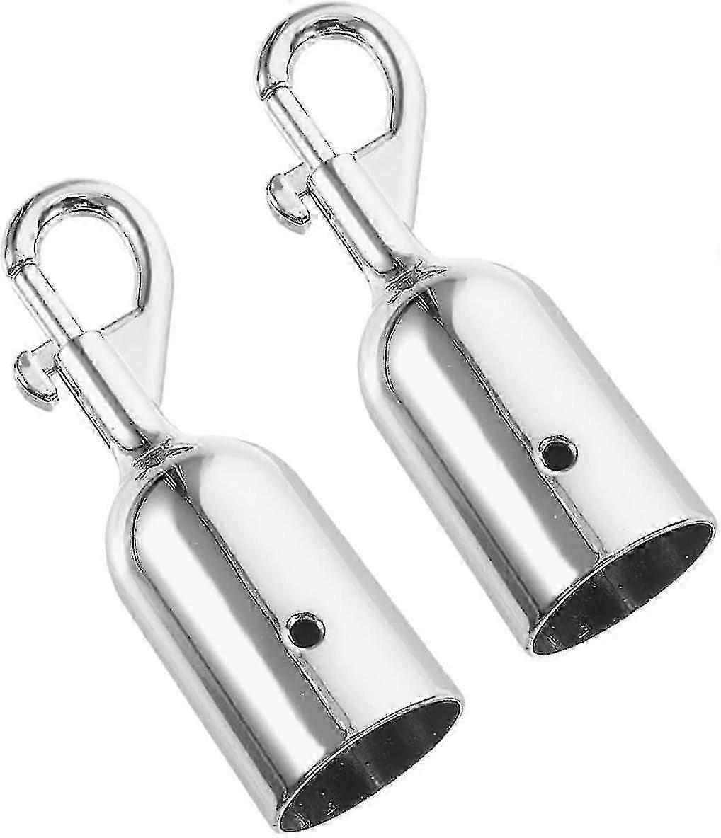 Aluminum Fence Rope End Cap with Hook, 2pcs Lanyard Struts Hooks, Cord Lock, and Snap Guardrail