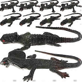 Figurina Lucertola Rettile Figurine Animale Lucertola di Gomma Giocattolo Finta Giocare Halloween Natale 23.00X6.50X2.20CM 10 Pz