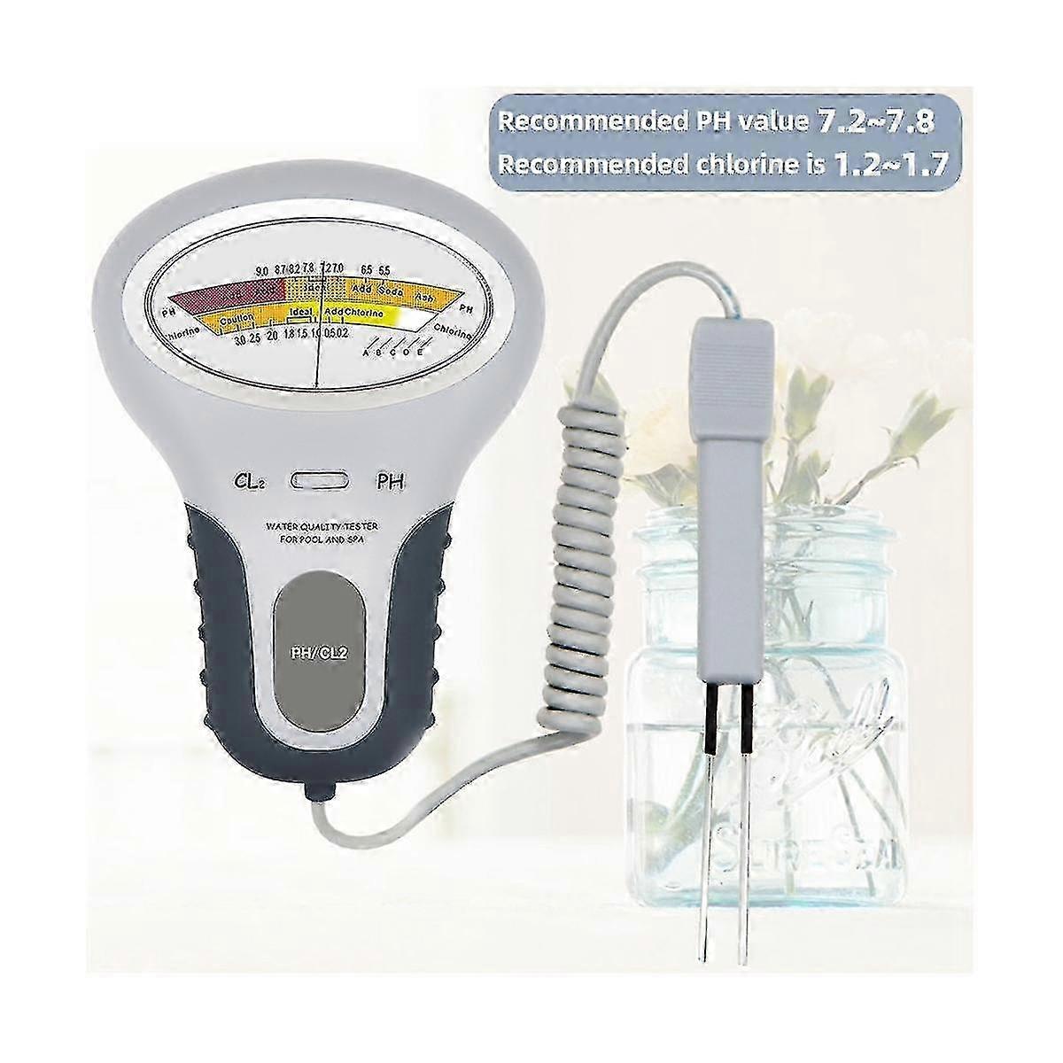 2-in-1 pH & Chloormeter, Waterkwaliteit Tester, Cl2 Meter